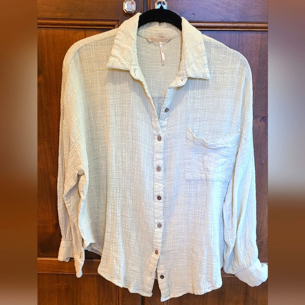 Free People Long Sleeve Button Down Blouse.